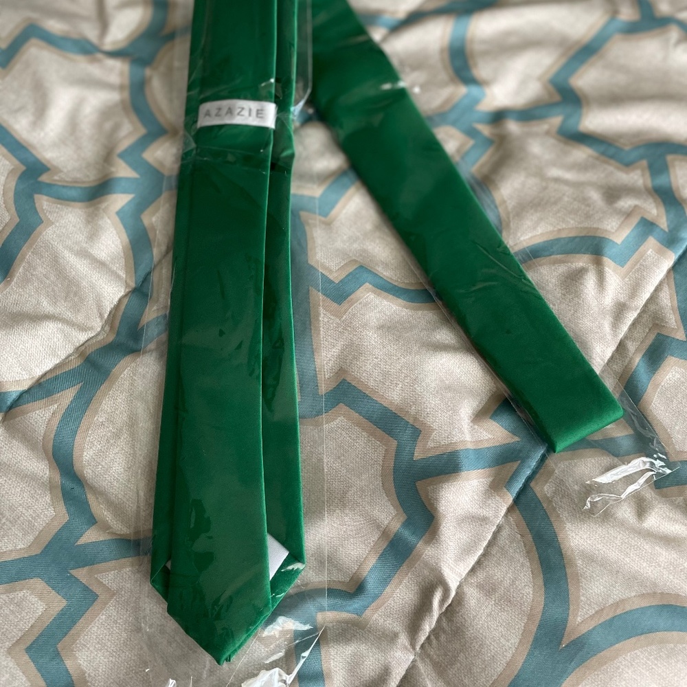 Azazie ‘Emerald’ Matte Satin, Men’s, Skinny Tie